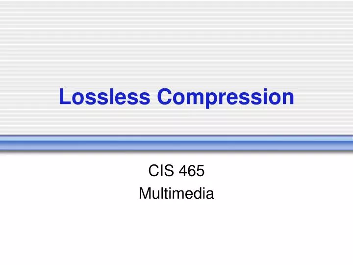 lossless compression