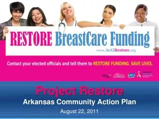 Project Restore Arkansas Community Action Plan