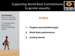 Supporting World Bank Commitments to gender equality