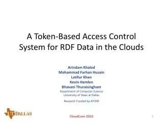 A Token-Based Access Control System for RDF Data in the Clouds