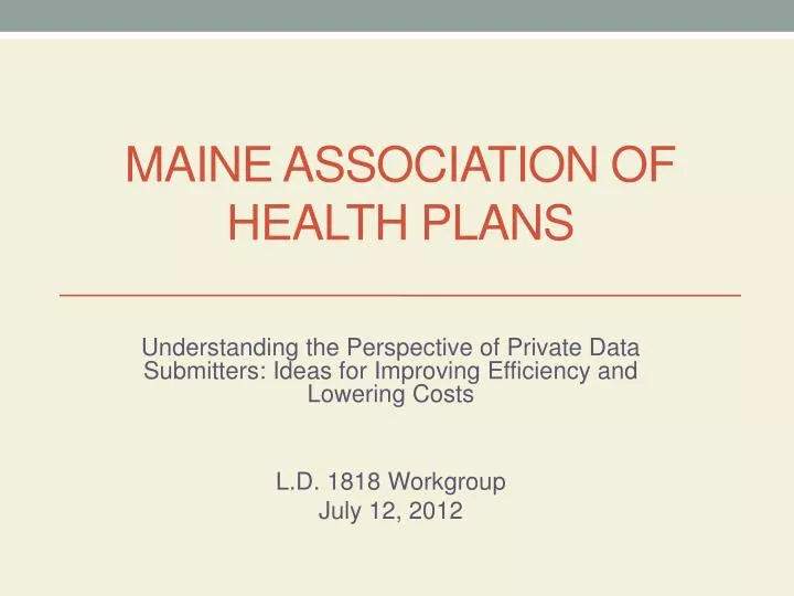 maine association of health plans