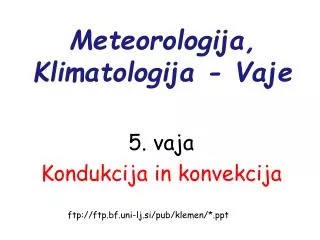 meteorologija klimatologija vaje