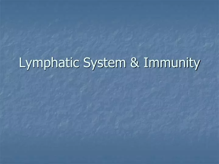 lymphatic system immunity