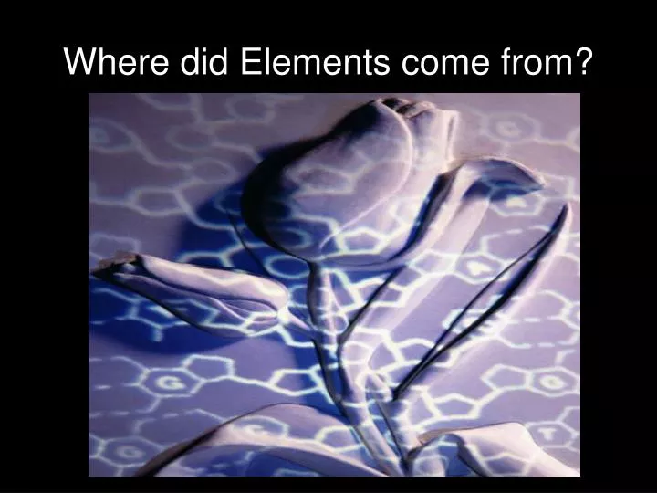 where did elements come from