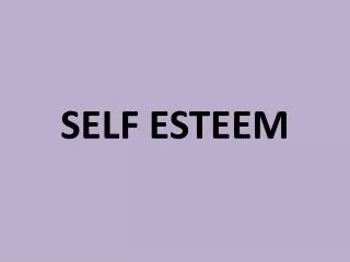 self esteem