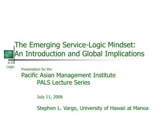 The Emerging Service-Logic Mindset: An Introduction and Global Implications