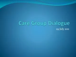 Care Group Dialogue