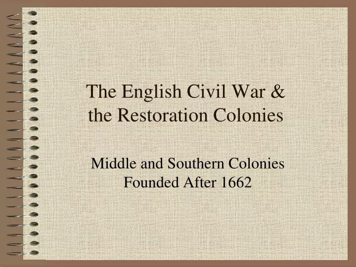 the english civil war the restoration colonies