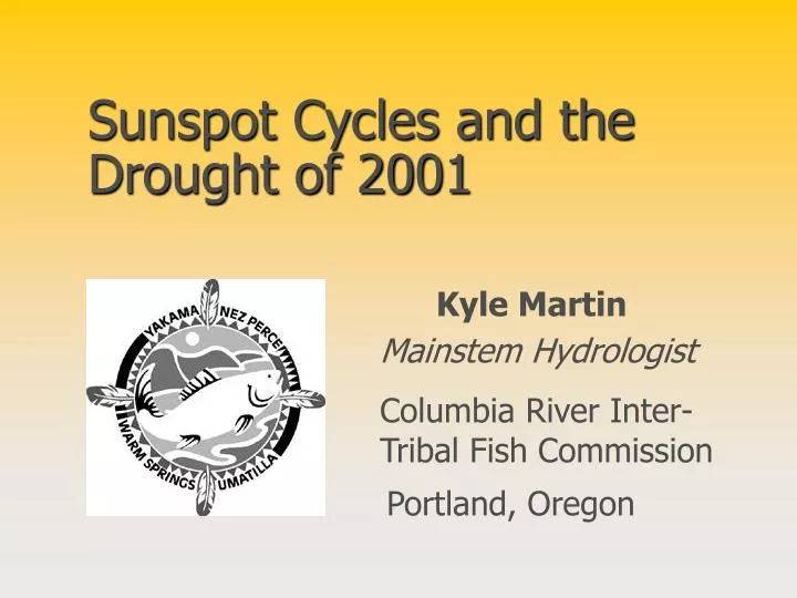 sunspot cycles and the drought of 2001