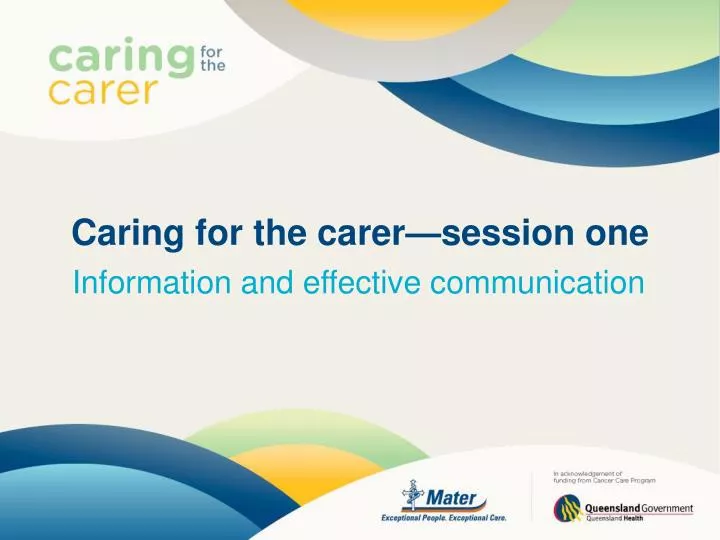 caring for the carer session one