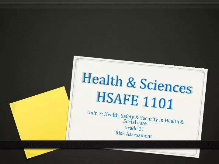 health sciences hsafe 1101