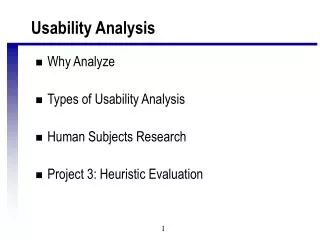 Usability Analysis