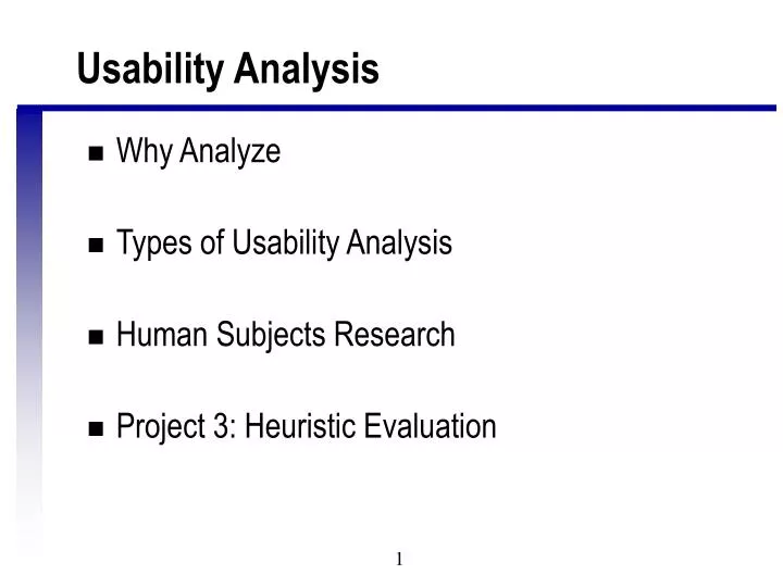 usability analysis