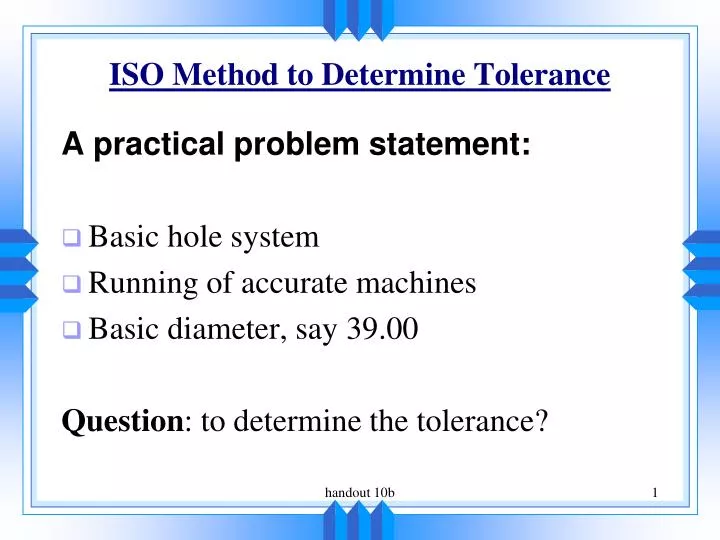 iso method to determine tolerance