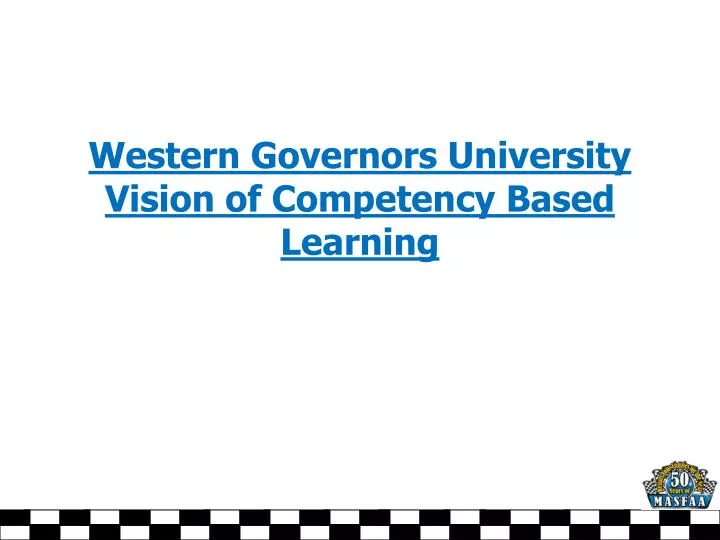 western governors university vision of competency based learning