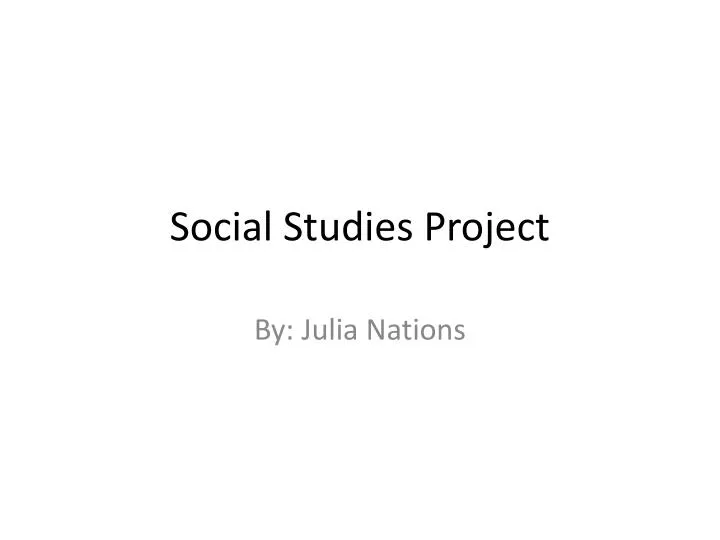 social studies project