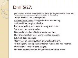 Drill 5/27: