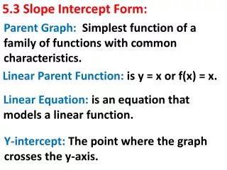 5 3 slope intercept form