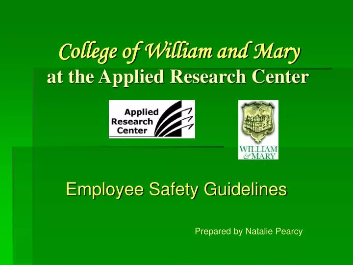 college of william and mary at the applied research center