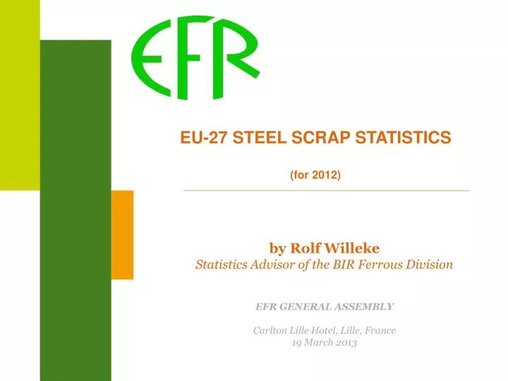 eu 27 steel scrap statistics for 2012