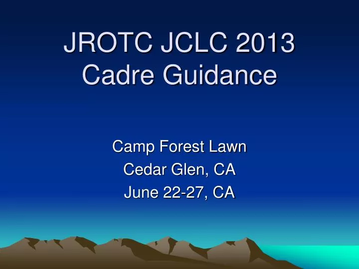 jrotc jclc 2013 cadre guidance
