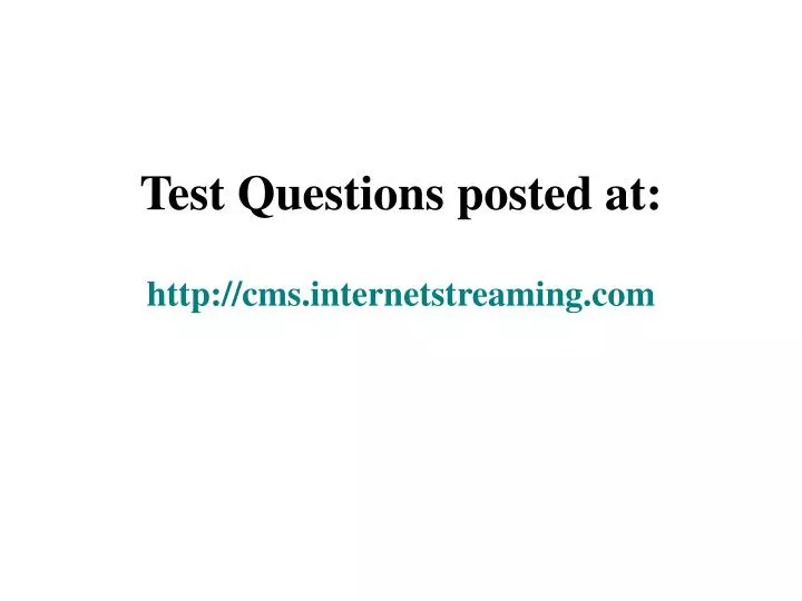 test questions posted at