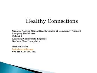 Healthy Connections Greater Nashua Mental Health Center at Community Council