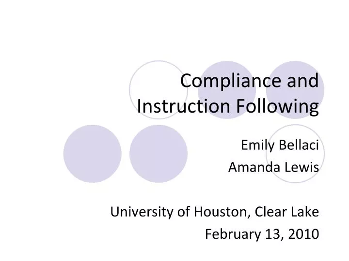 compliance and instruction following