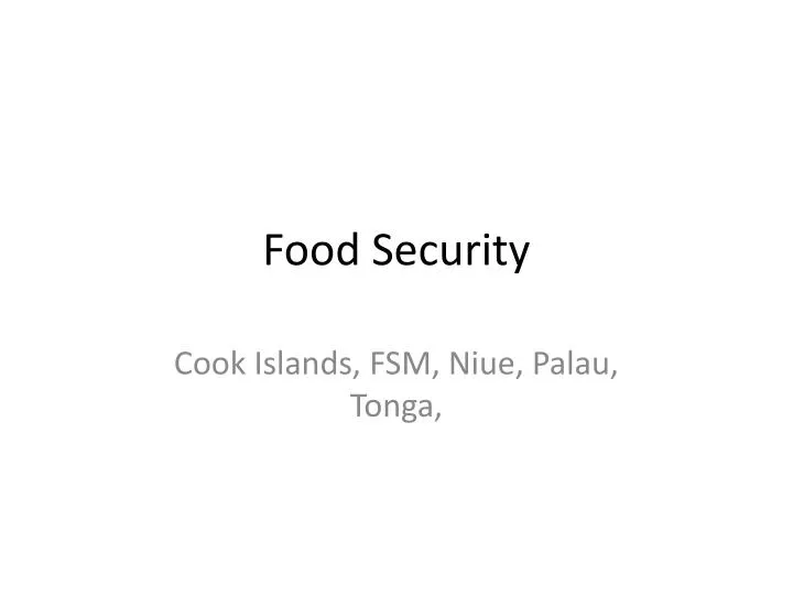 food security