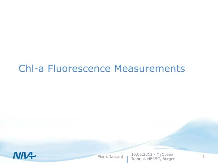 chl a fluorescence measurements