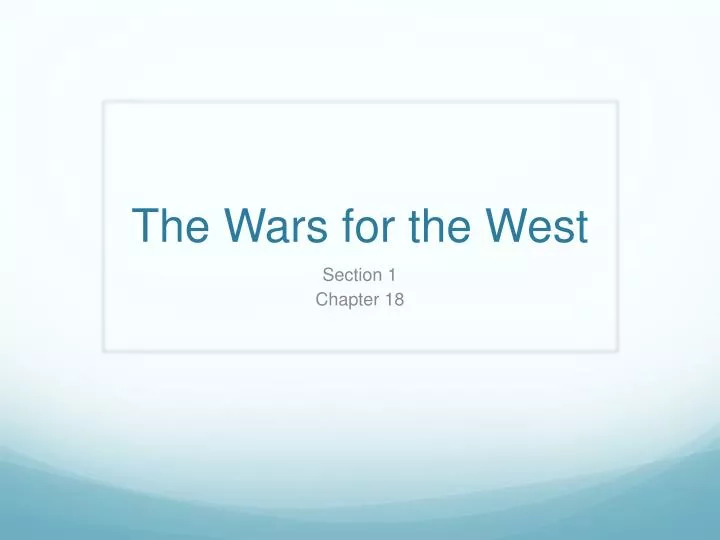 the wars for the west