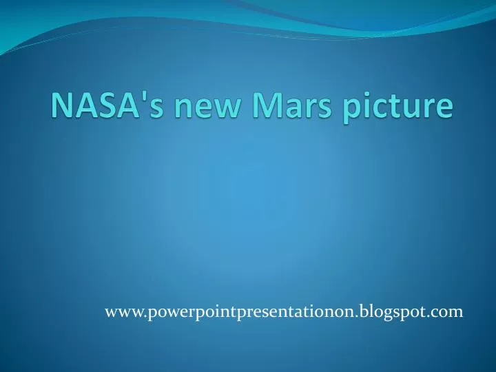 nasa s new mars picture