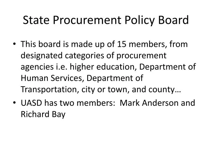 state procurement policy board