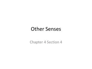 Other Senses