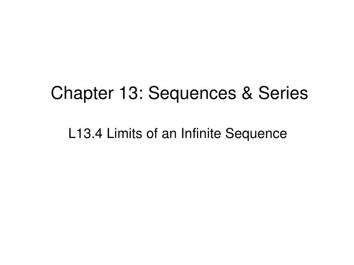 chapter 13 sequences series
