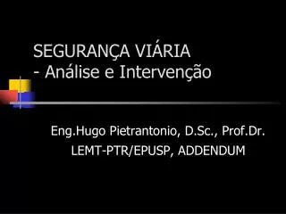 seguran a vi ria an lise e interven o
