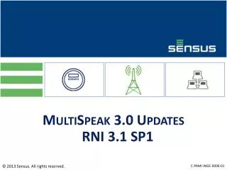 MultiSpeak 3.0 Updates RNI 3.1 SP1