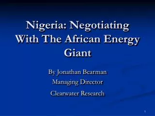 Nigeria: Negotiating With The African Energy Giant