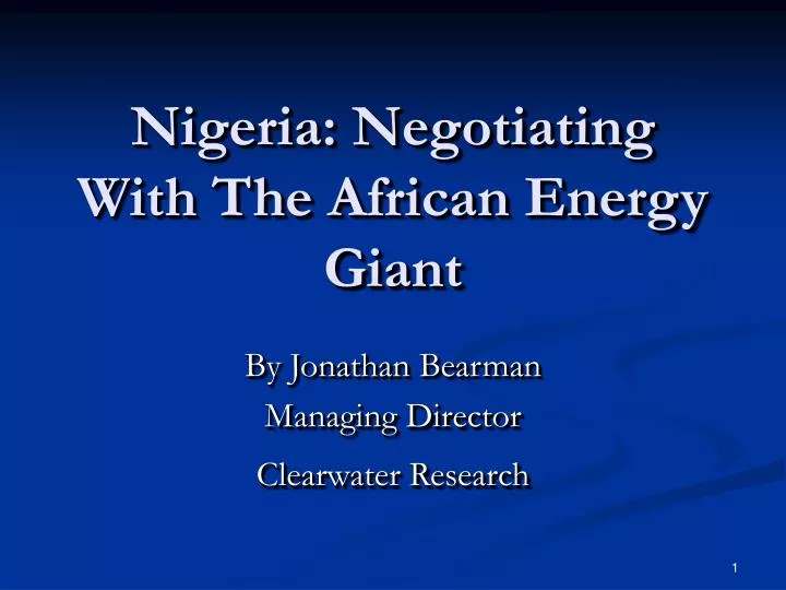 nigeria negotiating with the african energy giant