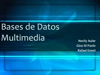 bases de datos multimedia