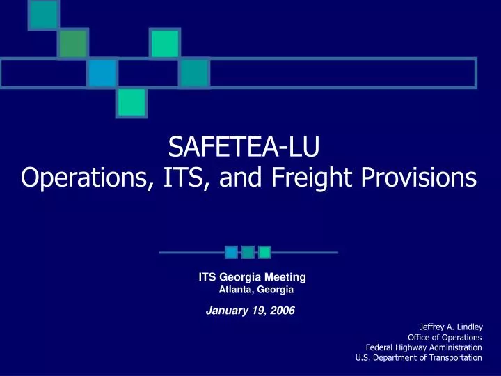 safetea lu operations its and freight provisions