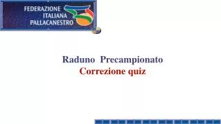 raduno precampionato correzione quiz