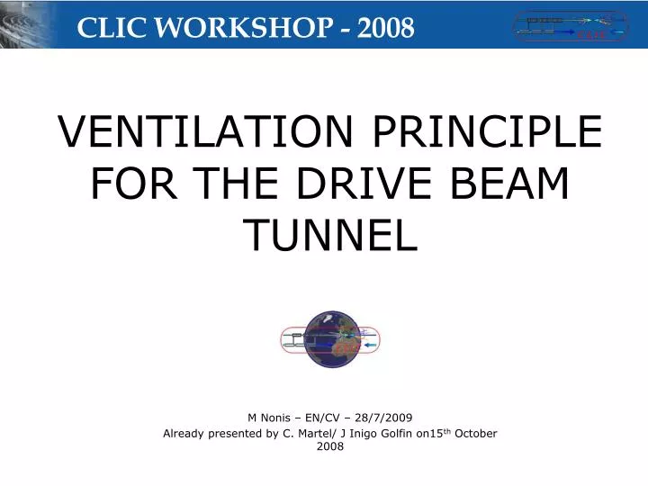 ventilation principle for the drive beam tunnel