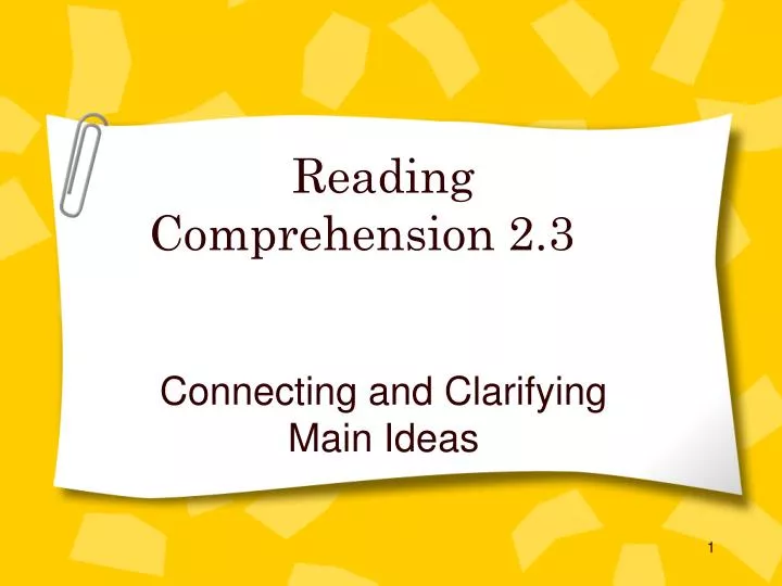 reading comprehension 2 3
