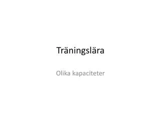 tr ningsl ra