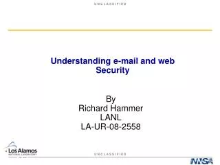 Understanding e-mail and web Security