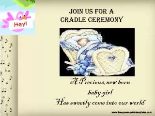 Join us for a CRADLE CEREMONY