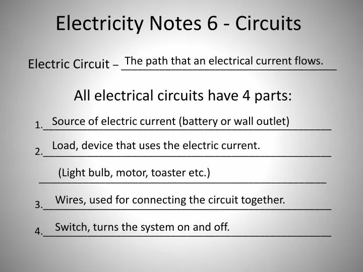 electricity notes 6 circuits