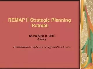 REMAP II Strategic Planning Retreat