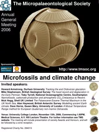 The Micropalaeontological Society Annual General Meeting 2006